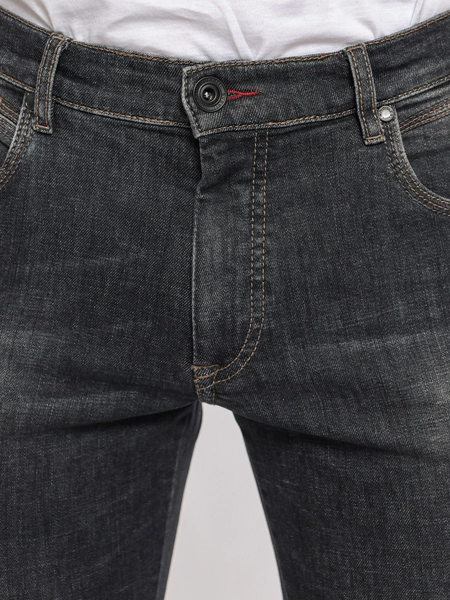 Классические темно-серые джинсы из стрейч-хлопка